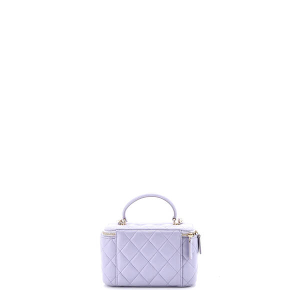 Chanel Small Classic Top Handle Vanity Case with Chain Quilted Lambskin - Picture 4 of 6
